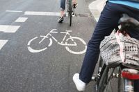 Radweg Markierung